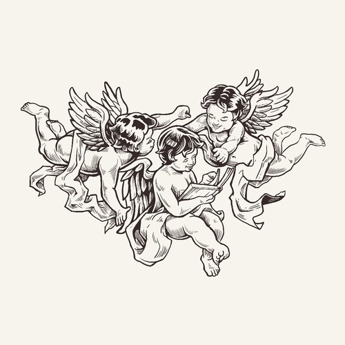 Cherubs at Play Design by Vectorio®