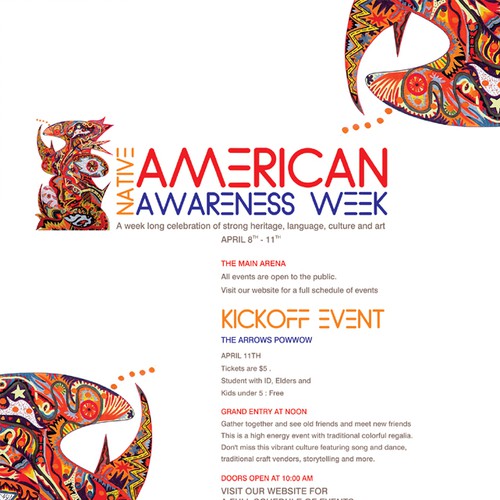 New design wanted for TicketPrinting.com Native Amerian Awareness Week POSTER & EVENT TICKET Design by roopaljain