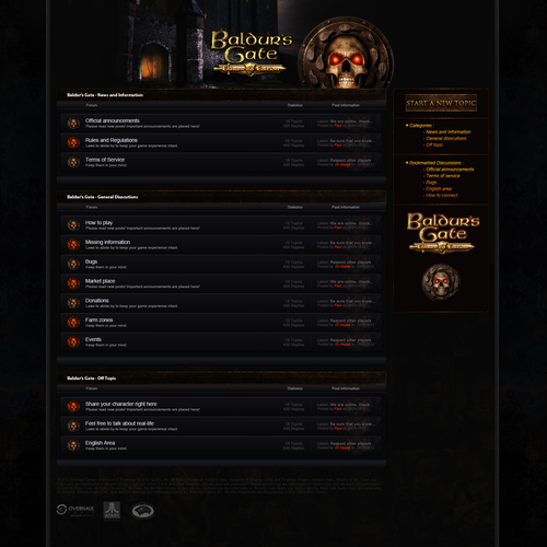 Design di New Baldur's Gate forums need design help di Paul Gotea