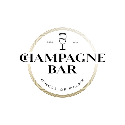 Luxury and modern Champagne Bar logo Design by harrysvellas