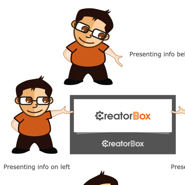 Design realizzato da DesignSages intitolato "Illustrated character to become brand ambassador for CreatorBox"