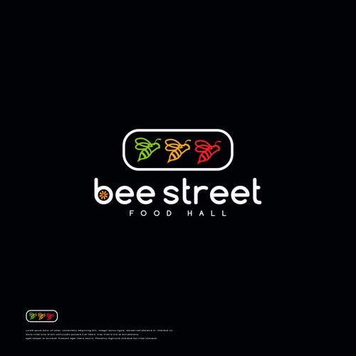 BeeStreet - a ghost kitchen Food Hall logo! Design by magdaraog™