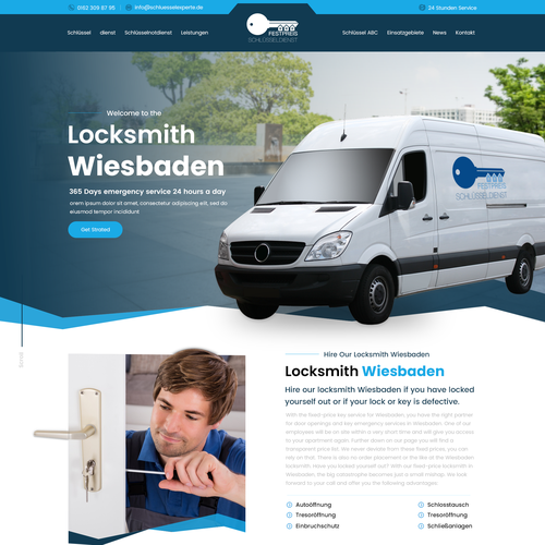 New trusting,  serious and brave design for local locksmith in Germany Design by Graphoria
