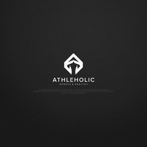 Logo for "Athleholic" — website and app for athletes, trainers, and people interested in sports. Diseño de [L]-Design™