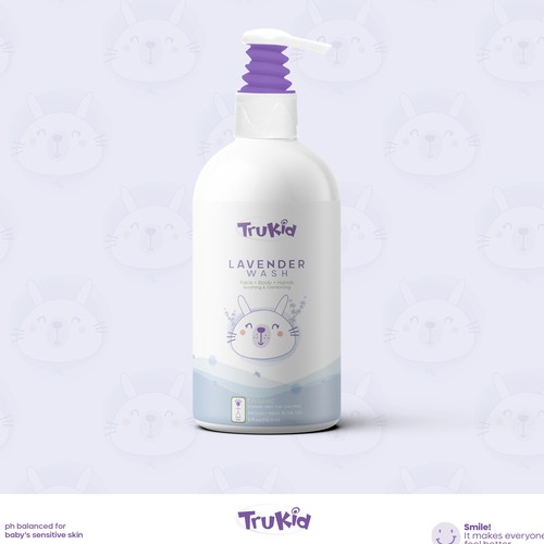 Design a simple, modern, soothing product label for a kids skincare product! Design by Totoya