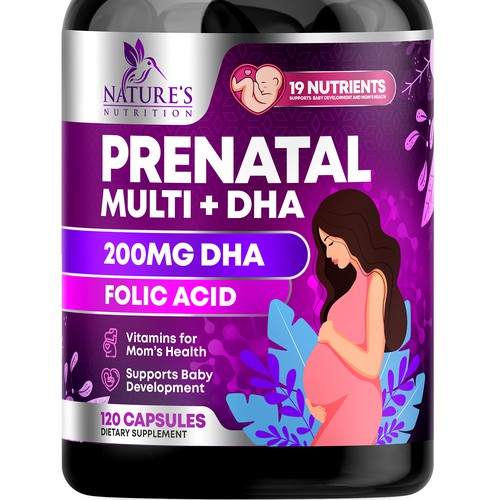 Prenatal Vitamins Label Design needed for Nature's Nutrition Réalisé par rembrandtjurin