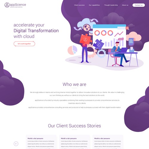 Cloud consulting company needs a sophisticated and inspiring website that stands out Design by MyCreativeMind