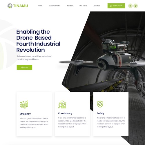 A powerful web design for a high-tech drone startup Design by ⚡️unbox.style⚡️