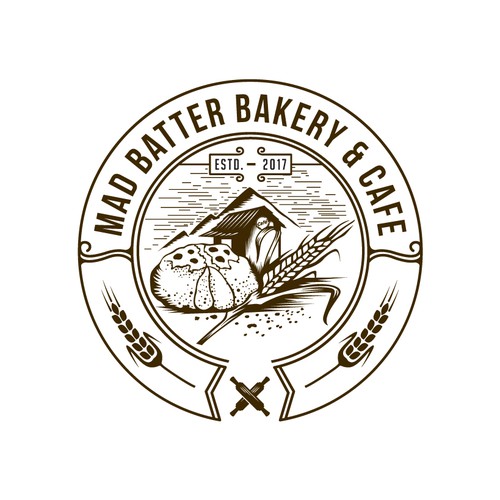  Mad  Batter Bakery Cafe  Logo  design contest