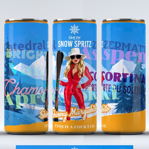 Snow Tequila Cocktail CANS Design by Windmill Designer™