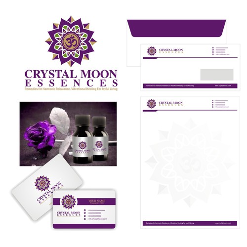 Logo for Crystal Moon Essences - remedies for harmonic rebalance and well-being Diseño de Blackstarboys