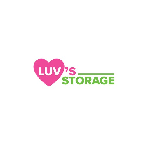 Luv’s Storage - modern logo with bright color Design by mami.studio