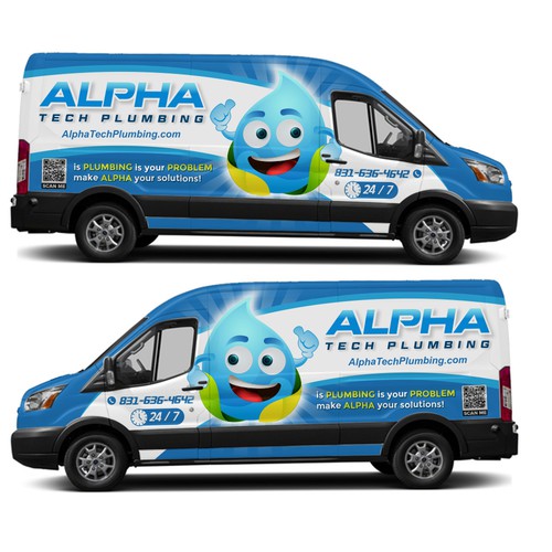 Fun Plumbing van wraps! logo and inspo pic provided! Design by xen art