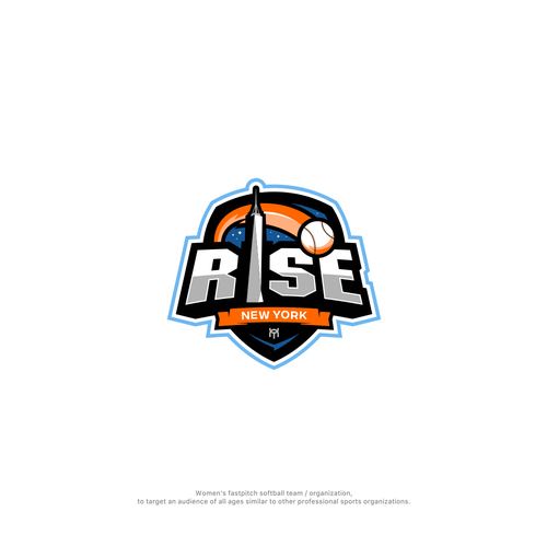 Sports logo for the New York Rise women’s softball team Réalisé par MnRiwandy