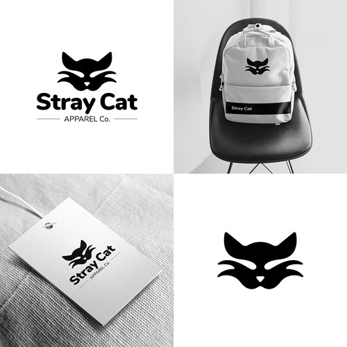 Logo for Stray Cat Apparel Co. - Clothing brand that donates 100% to saving cats! Design by Eksotiva
