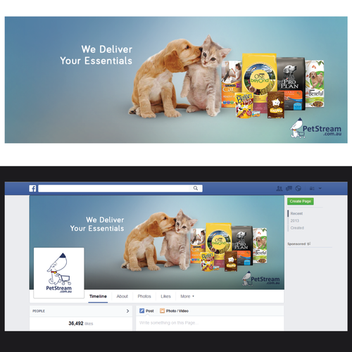 EASY facebook cover photo for an ONLINE PET STORE. Design by tbarua