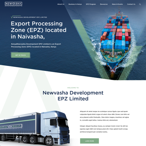 We need a web design for an Export Processing Zone in Kenya Design by Pinku