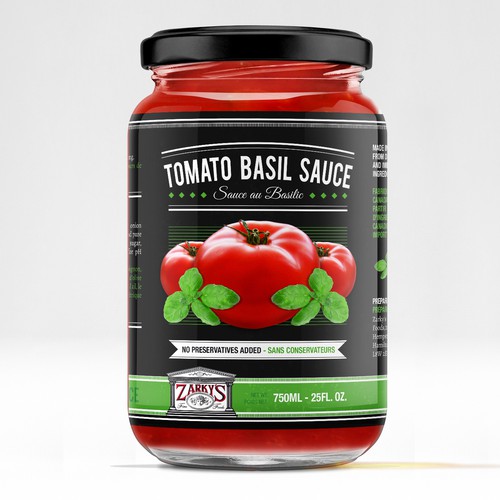 Create a modern upscale label for a jarred tomato sauce line Design by Partikules