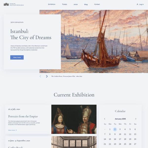 Art gallery web page