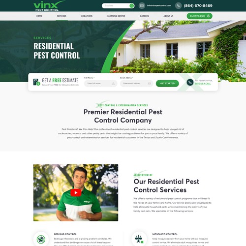Pest Control Company - Website Re-Design Design by Greentec✿