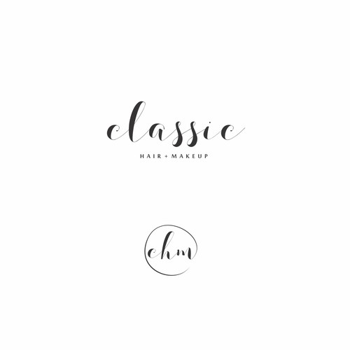 Upscale hair salon simple classic glamour logo Design by mikellyle