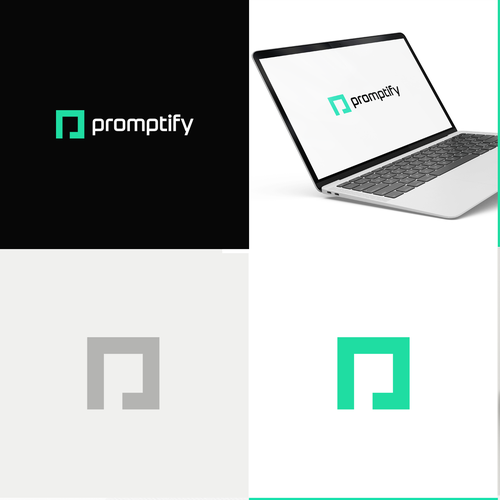 Modern, Simple and Sleek Logo for Promptify.com Design by Less & Better.