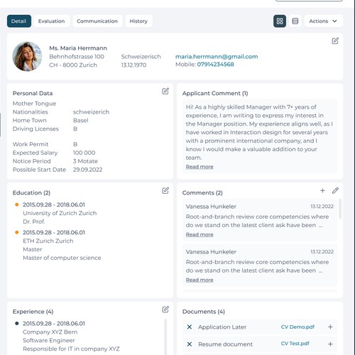 Redesign Webapplication/ ATS System (follow up one-on-one project) Design by Serge Fomichev
