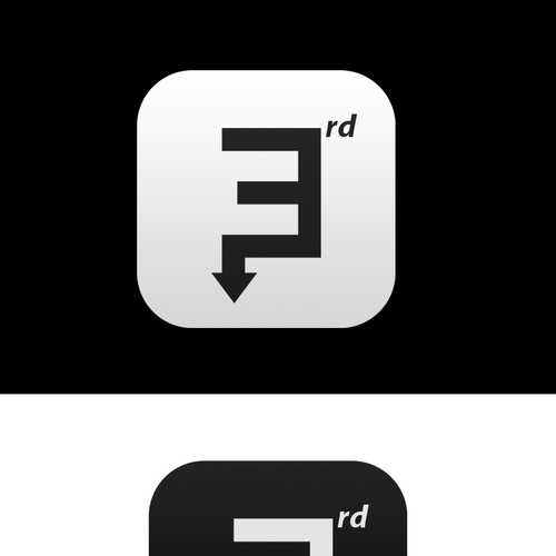 Create a black on white icon/button to represent "3rd button down" Design by 1lya2 ™