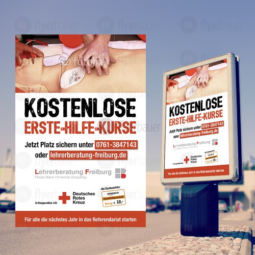 Plakat Fur Kostenlosen Erste Hilfe Kurs Other Business Or Advertising Contest 99designs