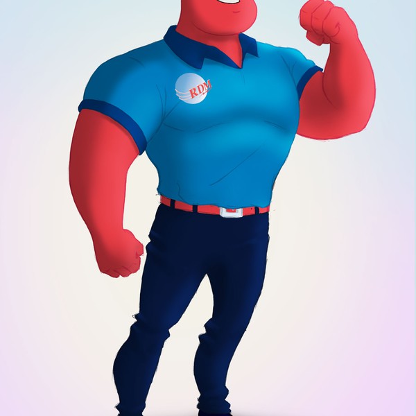 Redesign current mascot to be buffer and tougher.