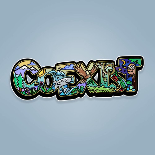 NEED FUN AND COLORFUL "COEXIST" STICKER ILLUSTRATED Design by Eko Pratama - eptm99