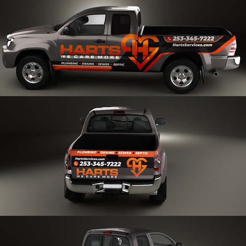 Harts Service Toyota Tacoma Partial Wrap Design by Nick T.