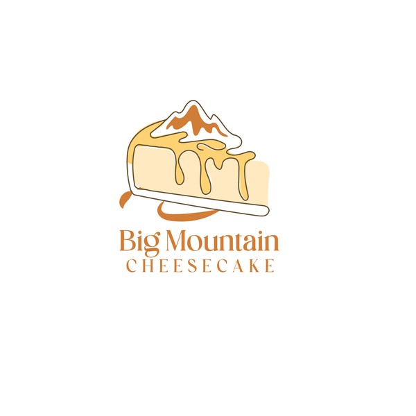 Line drawing Cheesecake logo for Mountain Cheesecake