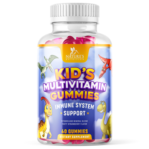 Tasty Kids Multivitamin Gummies Product Label for Nature's Nutrition Design by ZAKIGRAPH ®