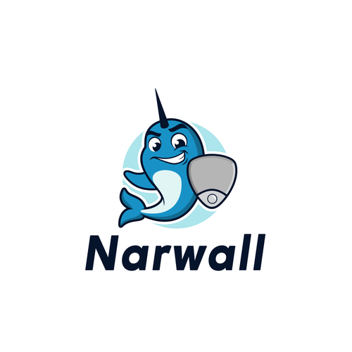 Create a cute, premium narwhal mascot for a bold, innovative COVID mask Design by DZenhar Studio