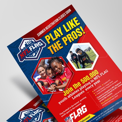 Exciting NFL FLAG Youth Football Flyer for Schools Ontwerp door Tanny Dew ❤︎