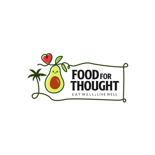 Fresh, Playful Island-Inspired Logo for Food For Thought – Organic Café & Market in the Florida Keys Design by nindadian