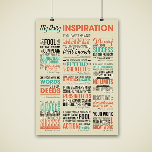 Design di Transform 12 powerful quotes into one inspiring poster (A2/A1) di GemmyVN
