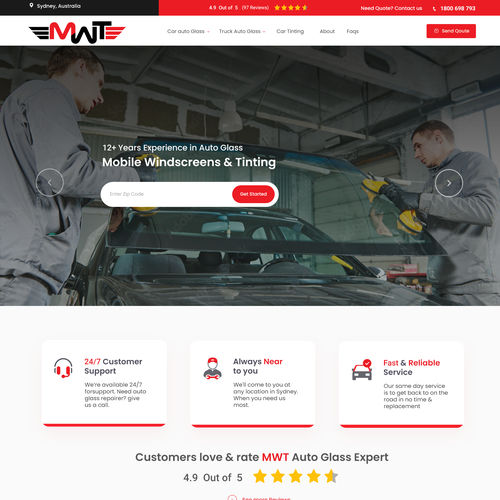 Design a clean and modern service based website home page Design by PixelEye™