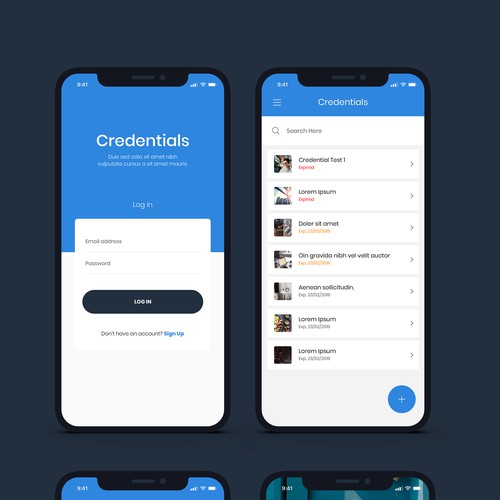 Design UI/UX for credential monitoring iOS app. Ontwerp door Raptor Design