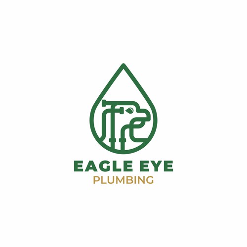 Eye catching and very marketable logo for plumbing company. The company name is Eagle Eye Plumbing Design by @GadjahDesign
