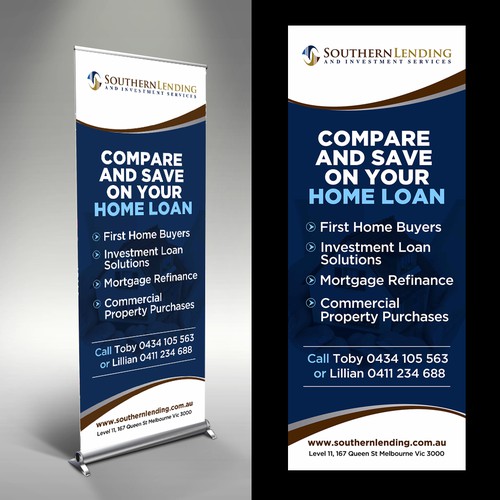 Designs Pull up banner for successful, high performing mortgage business. Signage contest