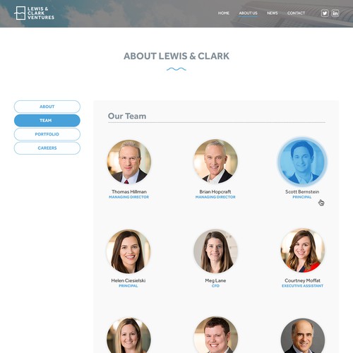 Create a modern Word Press theme design for Lewis & Clark Ventures Design by Balabek