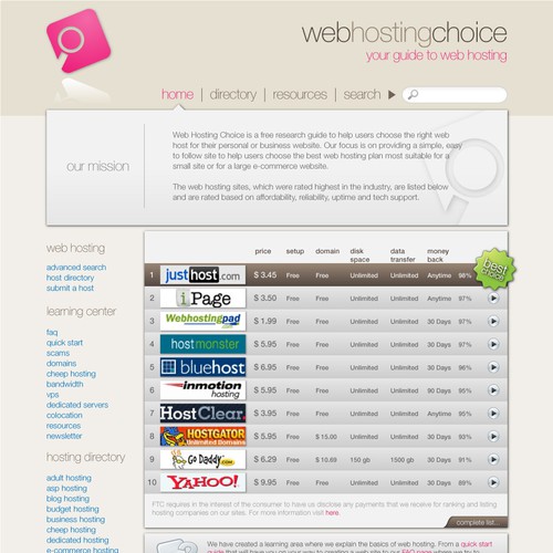 Redesign WebHostingChoice.com Design by Graphic Propaganda