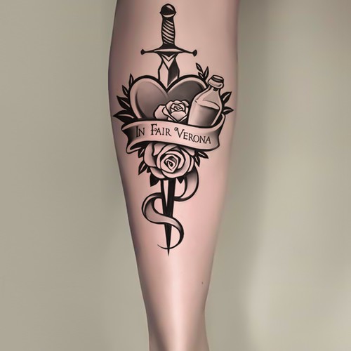 Design a Romeo and Juliet tattoo for a hopeless romantic-ontwerp door LunaMia