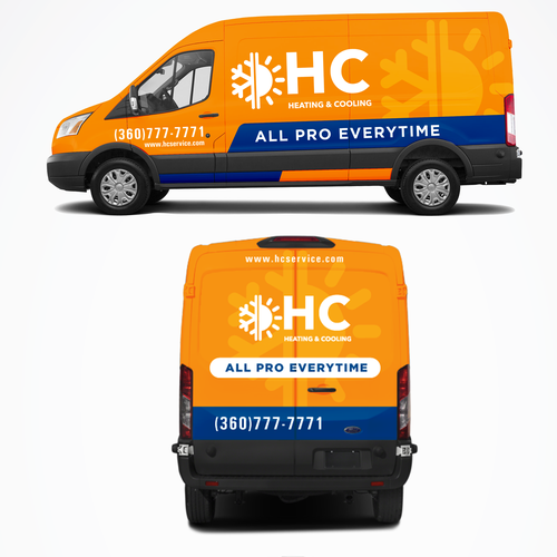 Design a Heating and Cooling Co Wrap in Orange Design by DuhaCreative