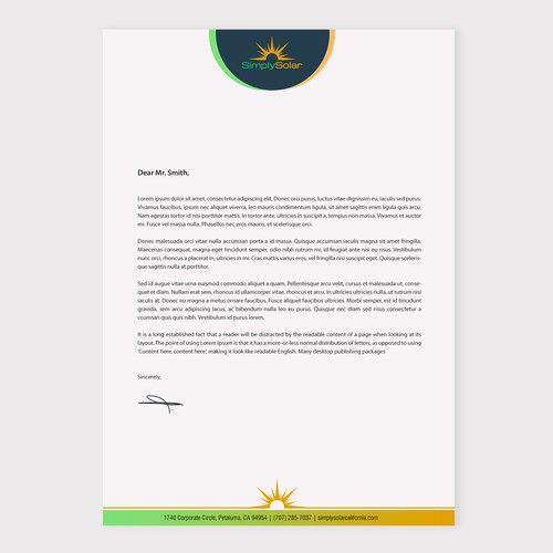 "Renewable Energy Company Letterhead" Design by chandrayaan.creative