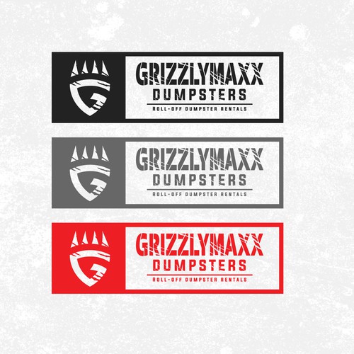 Grizzly bear logo for a dumpster rental company Design by Junk Wizard