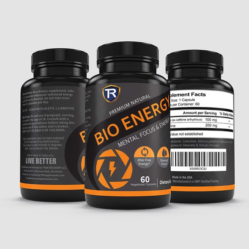 Label Design For Energy And Focus Supplement Product Label Contest 99designs