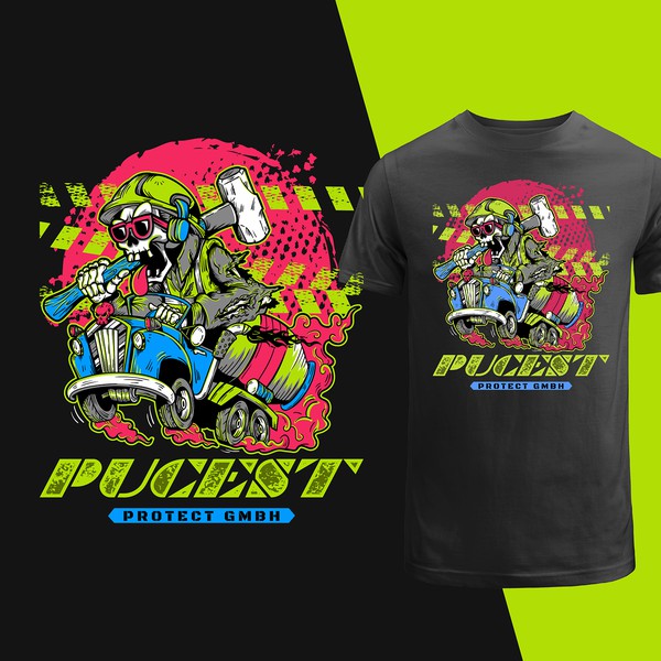 Skeleton Contruction T-Shirt Logo